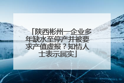 陕西彬州一企业多年缺水至停产并被要求产值虚报？知情人士表示属实